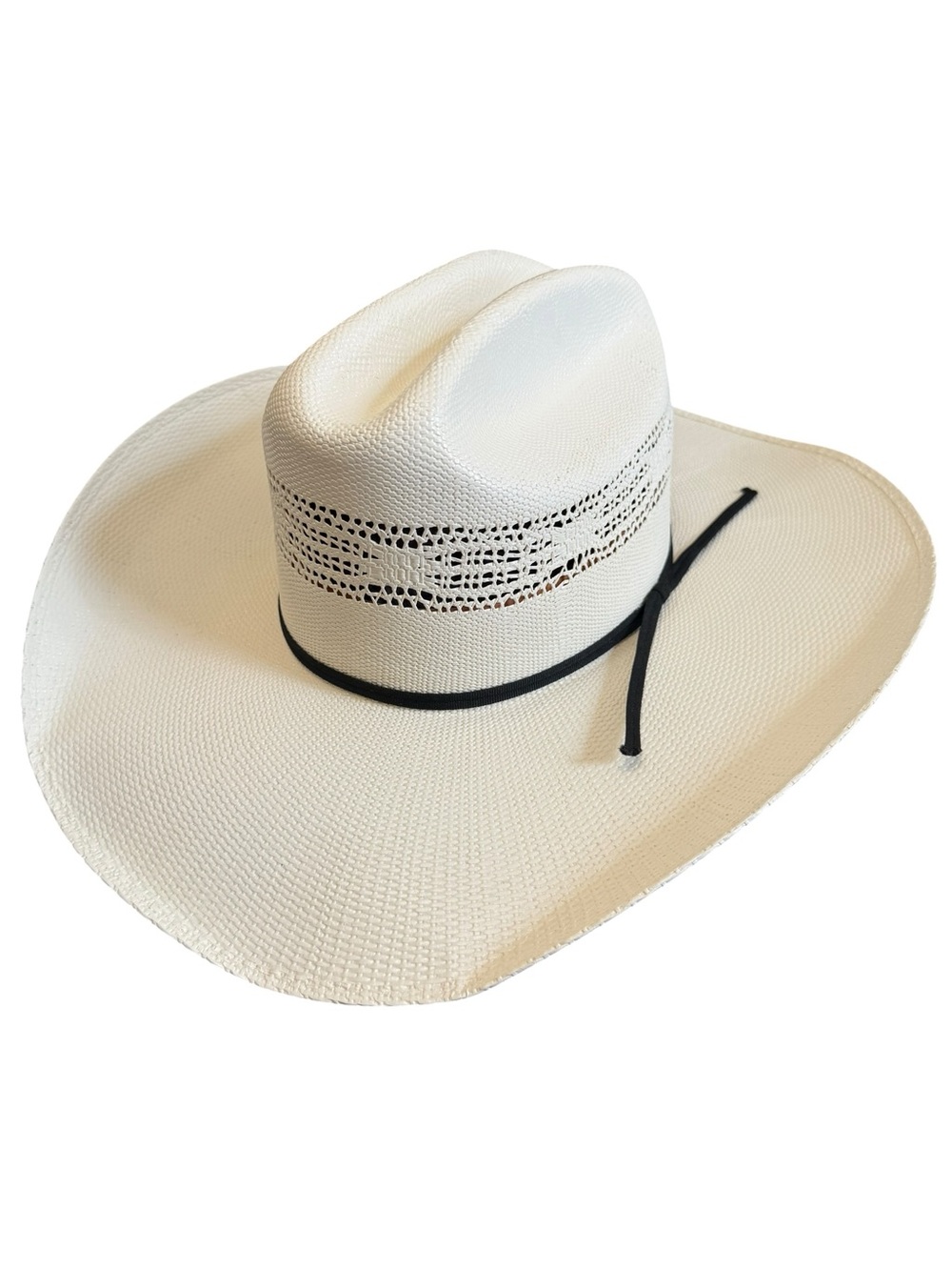 Classic White Cowboy Hat with Black Band